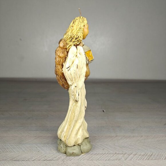 Vintage Angel Candle With Owl & Lantern Novelty Figural Taper Handmade 1996 - Picture 5 of 9
